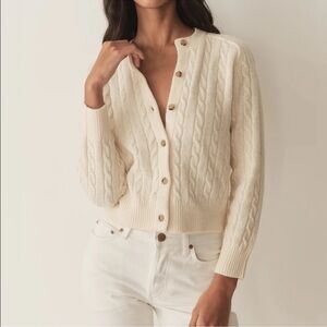 DOEN Penrose Cardigan in Sea Salt Sz S